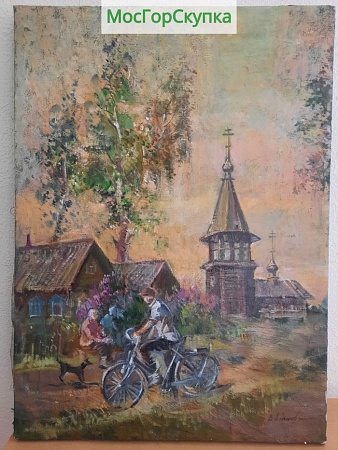 Картина Северная деревня — холст, масло — Авт. Иванова В.В