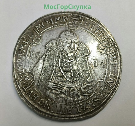 Таллер Саксония 1584 год серебро