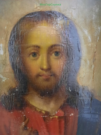Икона Господь Вседержитель в серебряном окладе — 1873 г.