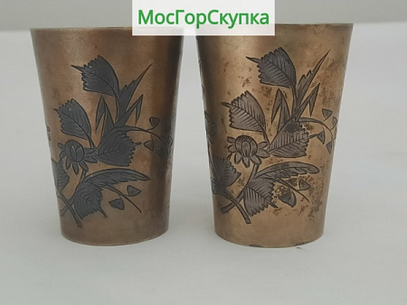 Стопки, две штуки — Серебро 875 проба