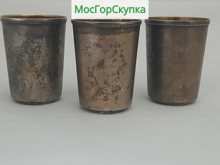 Стопки, три штуки — Серебро 875 проба (ТФ9)