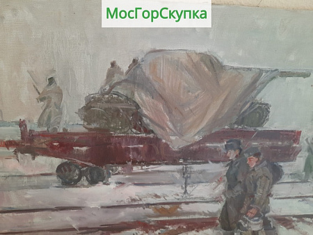 Картина  На фронт — холст, масло — Авт. Иванова В.В