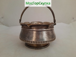 Купить Конфетница Серебро 84 проба — Вес 195 гр. Высота 13 см, диаметр 11 см