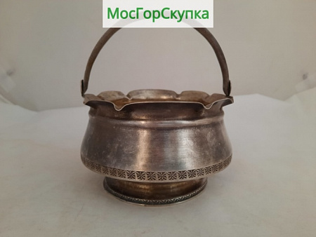 Конфетница Серебро 84 проба — Вес 195 гр. Высота 13 см, диаметр 11 см