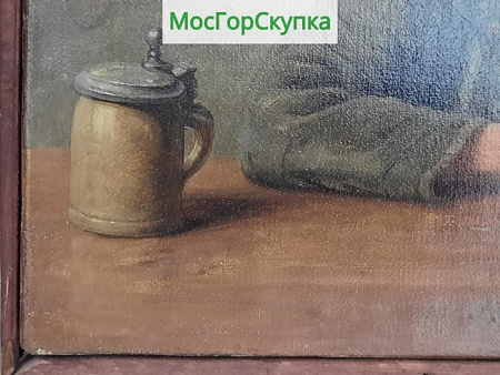 Картина "Весёлая беседа" — холст, масло — размер 22 х 28 см