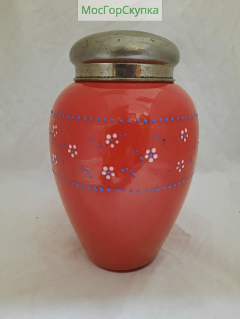 Чайница Стекло эмаль латунь