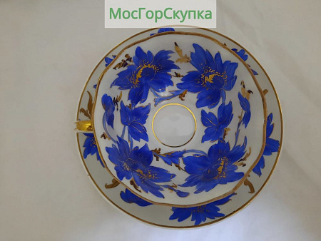 Чайная пара Цветы Дулёво 1956 год