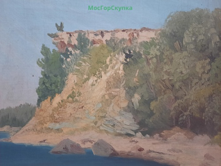 Картина - Обрывистый берег холст, масло, 1950-е годы