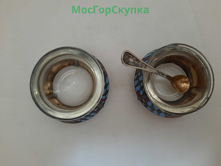 Солонки 2 шт. Металл, стекло, эмаль