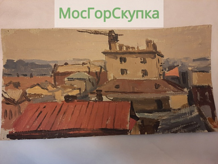 Картина Вид на крыши — холст, масло — 1950-60е гг