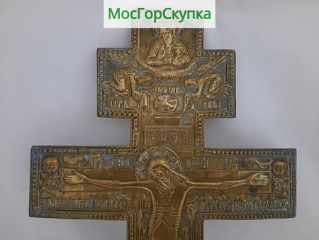 Крест - распятие. Литьё — 19 век Размер 36 х 18