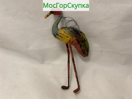 Ёлочная игрушка Страус — вата, папье-маше