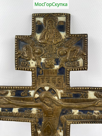 Крест - распятие — Бронза, эмаль — 19 век