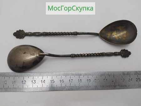 Ложечки чайные 2 штуки — Серебро 875 проба