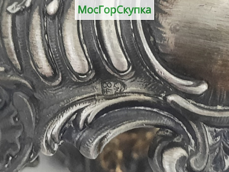 Солонка — Серебро 875 проба, стекло