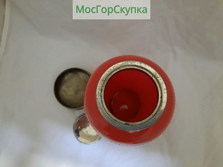 Чайница Стекло эмаль латунь