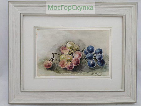 Картина "Виноград" — бумага, акварель.