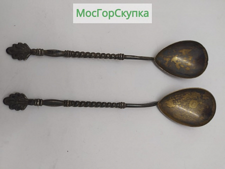 Ложечки чайные 2 штуки — Серебро 875 проба