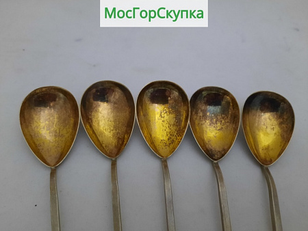 Ложки Свадебные из серебра 5 штук — серебро 916 пробы 136 грамм