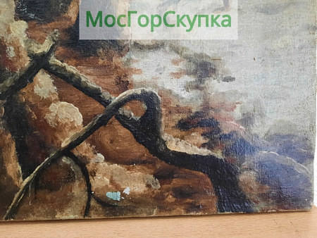 Картина Деревенский пейзаж зимой — 20 век