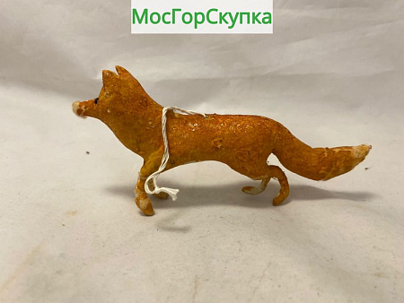 Ёлочная игрушка Лиса — вата, папье-маше