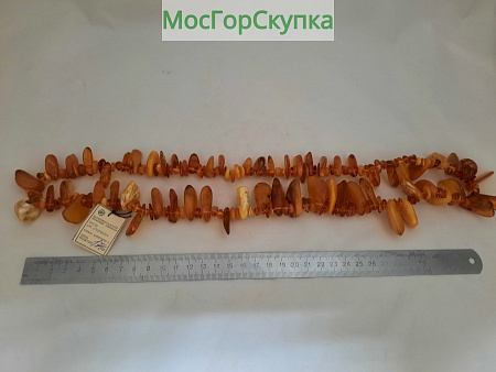 Янтарные бусы — Вес 130 грамм
