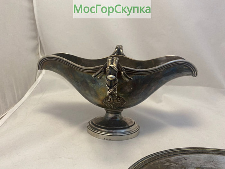 Соусник из латуни, серебрение — Европа