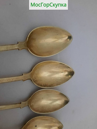 Ложки чайные 6 штуки — Серебро 875 проба — 158 грамм