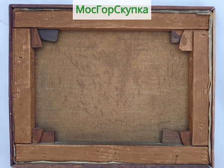 Картина "Весёлая беседа" — холст, масло — размер 22 х 28 см