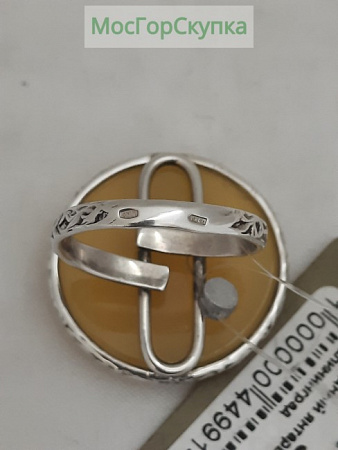 Кольца. Янтарь, серебро 925 проба