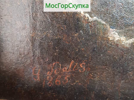 Картина "Морской пейзаж" — холст, масло — 1865 год