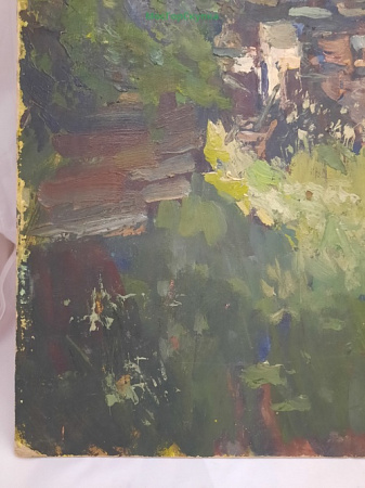 Картина "Избушка" картон, масло. 1960-е годы