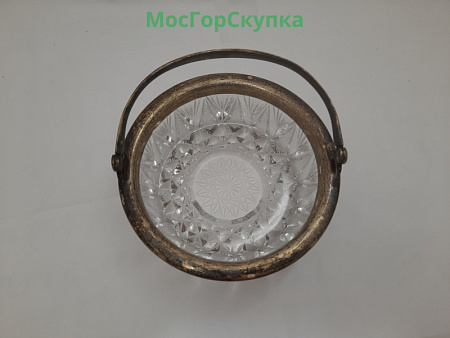 Конфетница.  Хрусталь, серебро 875 проба