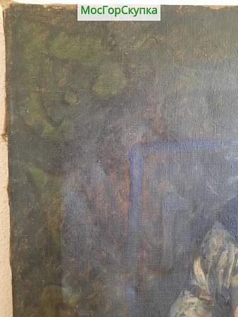 Картина Женщина с трубкой — Художник Н. Самсонова 1943 г — холст, масло