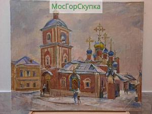 Купить Картина Церковь Успения Божьей Матери в Гончарах холст масло