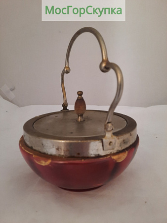 Сахарница — Стекло, металл — Модерн