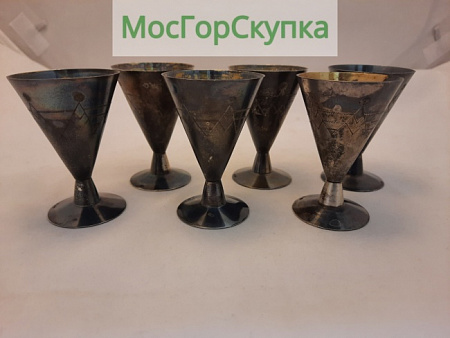 Серебряные рюмки 6 шт — Серебро 875 проба