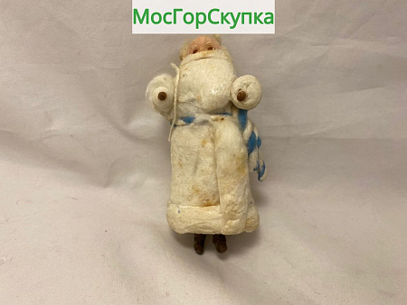 Ёлочная игрушка Дед Мороз — вата, папье-маше
