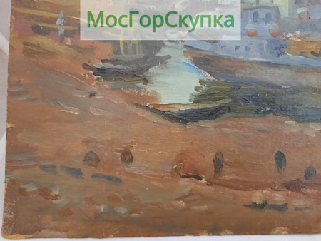 Картина У волжского порта — М.Кзнецов