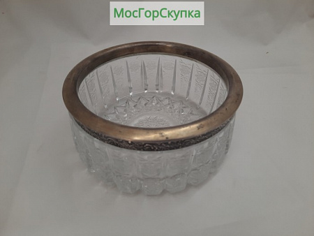 Ваза — конфетница. Хрусталь, серебро 875 проба