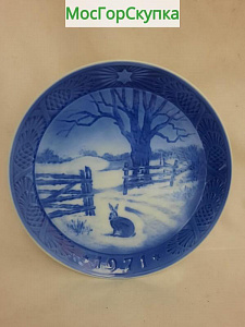 Купить Тарелка настенная Заяц зимой — Три волны, Дания 18 см