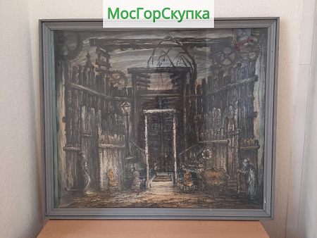 Картина Декорация к спектаклю  в Мос. Обл. театре драмы автор А.Бомштейн — Размер 63 х 72 см