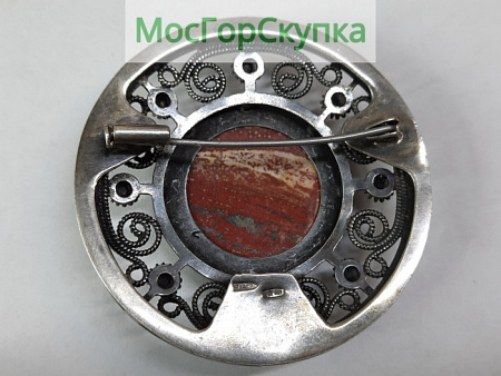 Брошь — Серебро 875 проба — Ювелирная вставка