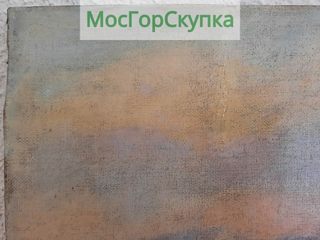 Картина Пейзаж с рекой — холст, масло — 19 век