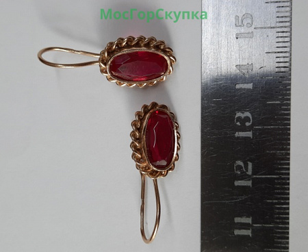 Серьги из золота 583 пробы, ювелирные вставки