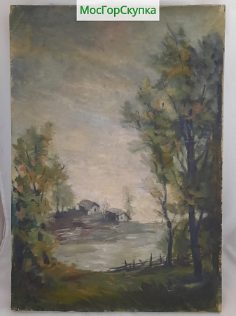 Картина Пейзаж - картон, масло. Авт. Ахвледиани — Размер 50х35 см