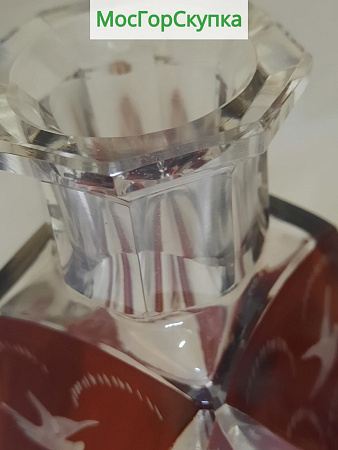 Набор коньячный, Стекло, Богемия