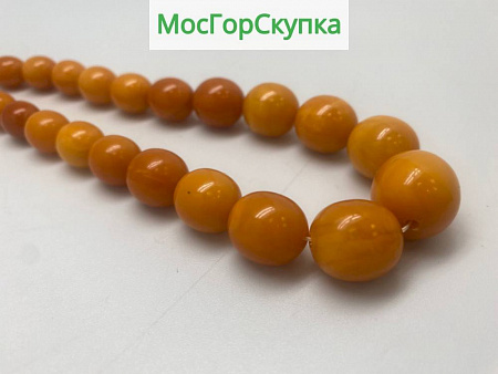 Янтарные бусы — Вес 39,32 грамма