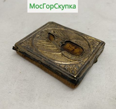 Нательная Икона «Серафим Саровский» живопись, серебро, 19 век