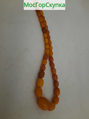Старинные янтарные бусы — длина 31 см вес 11 грамм